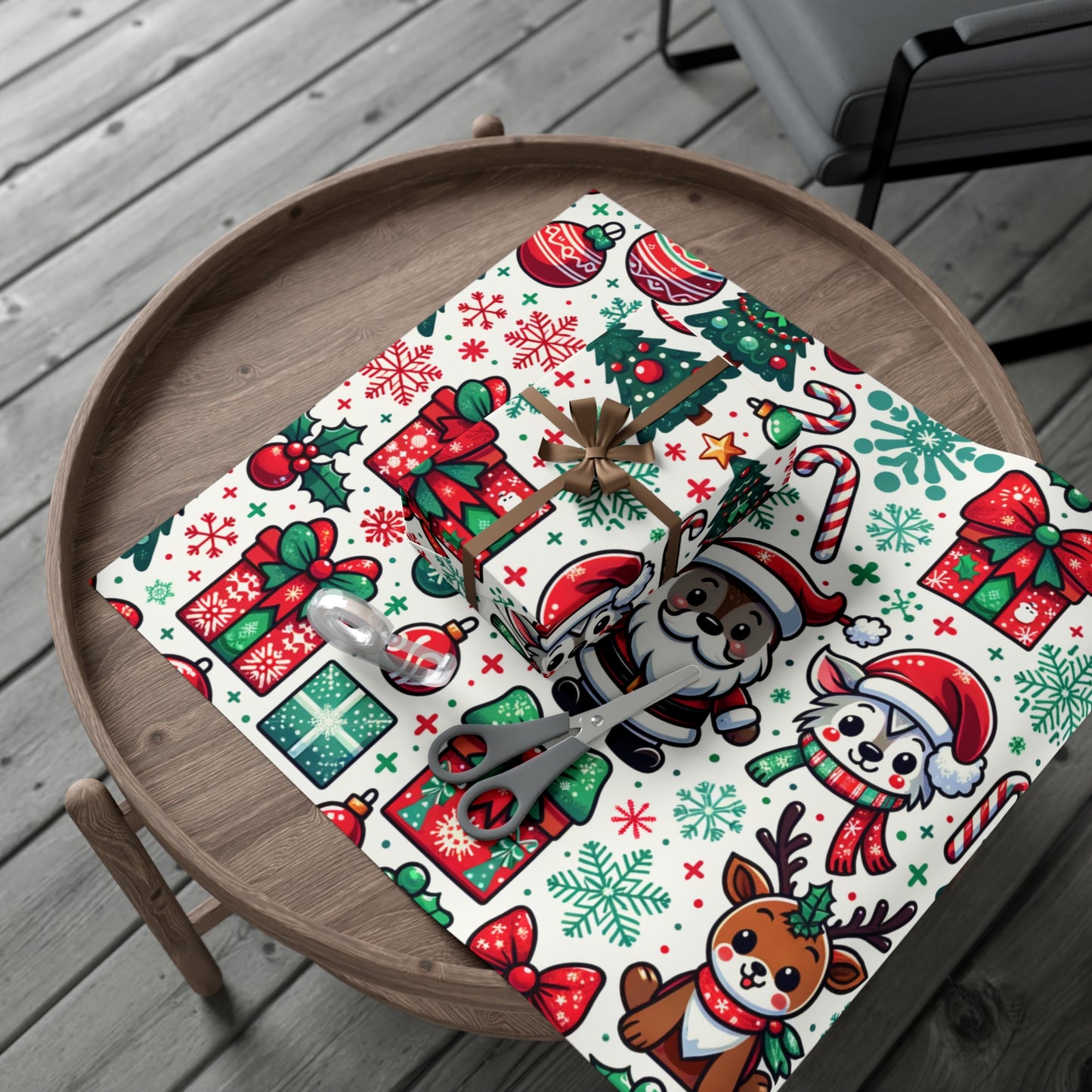 Wrap Up the Magic: Santa and Reindeer Gift Wrap Paper for Memorable Presents