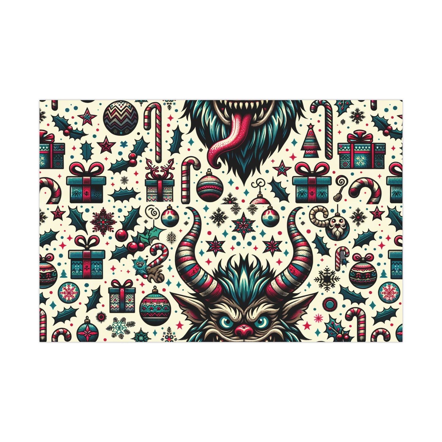 Delightfully Devilish: Cute Krampus Themed Gift Wrap for Unique Holiday Surprises