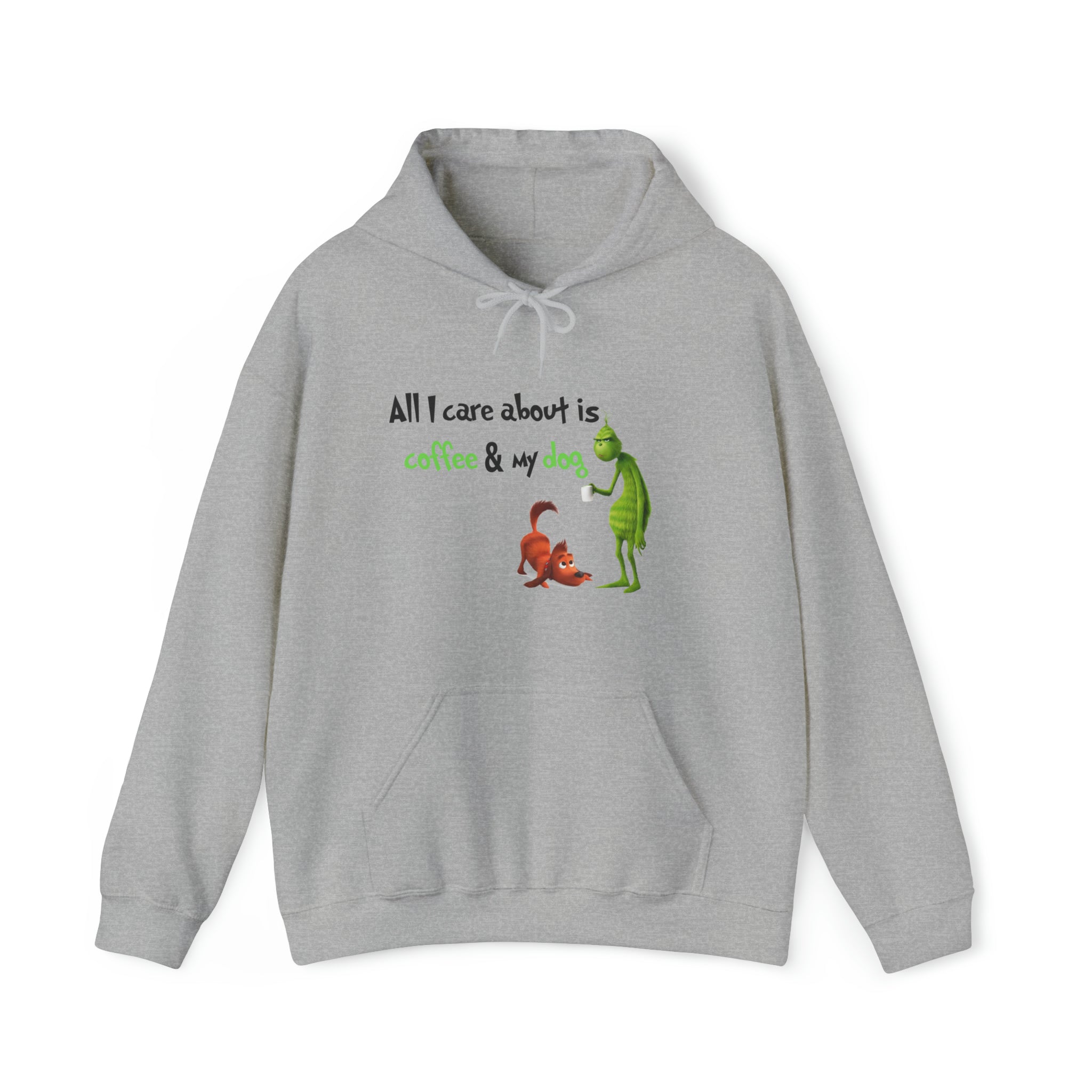 Cozy Grinch & Dog Print Hoodie Sweatshirt for Ultimate Comfort