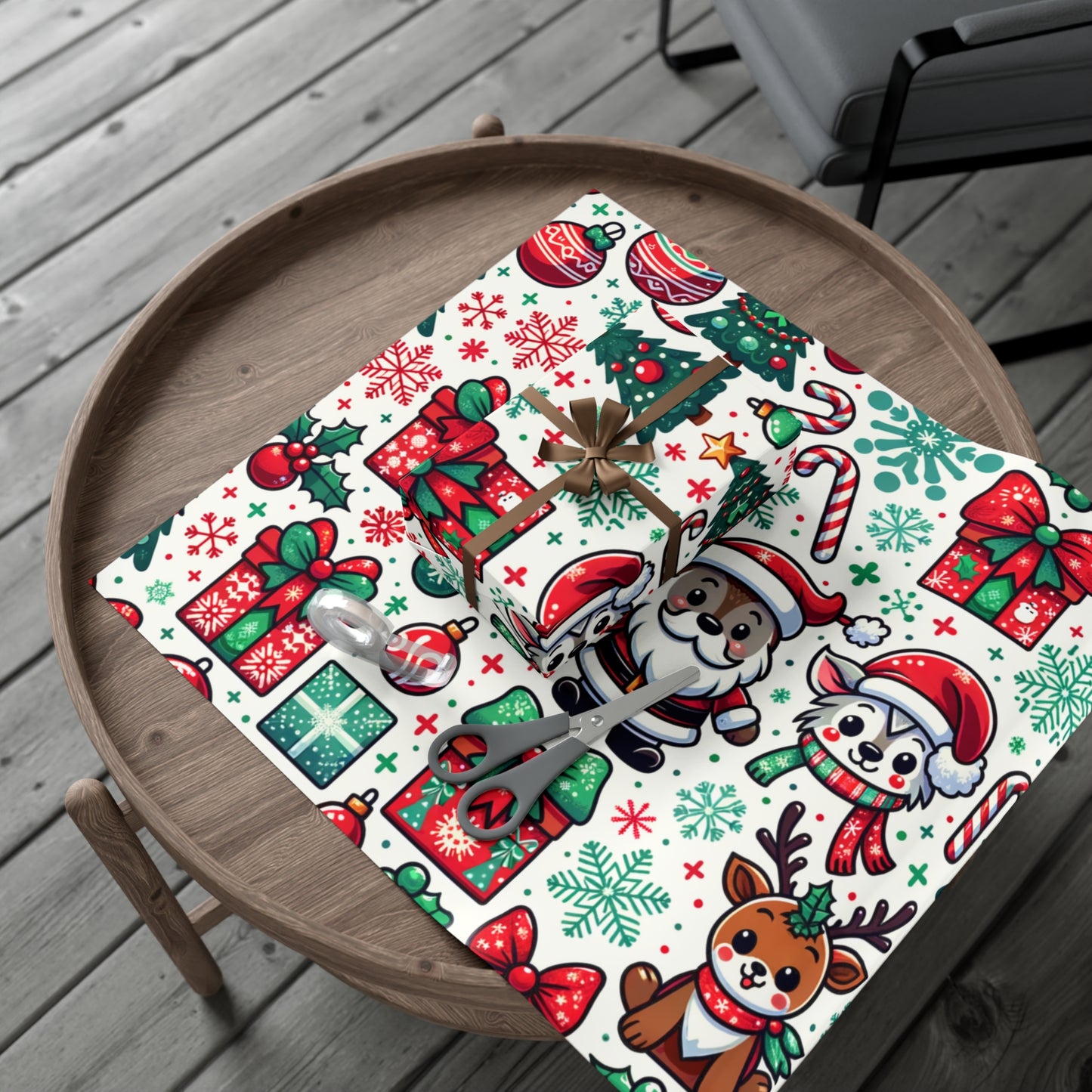 Wrap Up the Magic: Santa and Reindeer Gift Wrap Paper for Memorable Presents