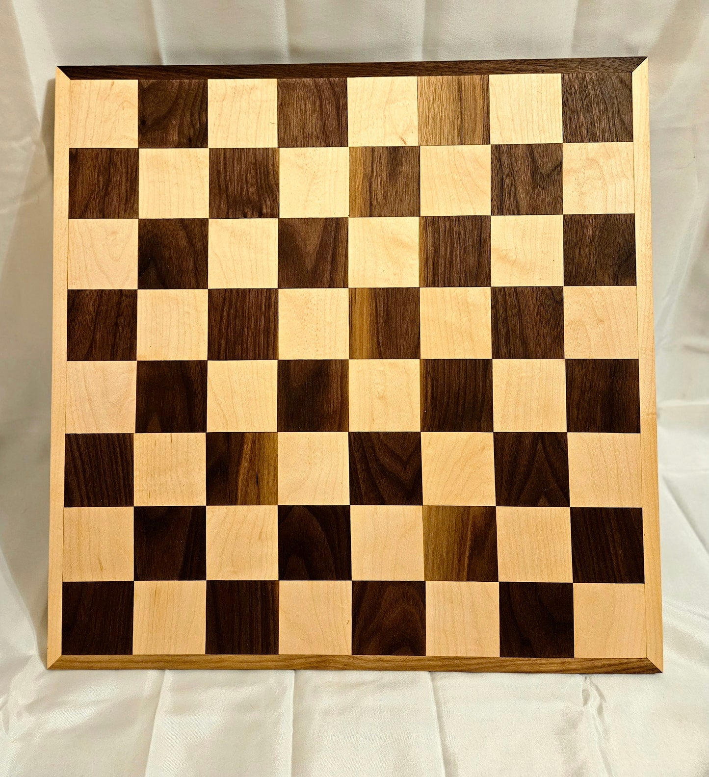 Handmade Maple and Walnut Competition Size Chessboard